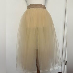 Dolce & Gabbana Tan Gold Midi Bubble Skirt